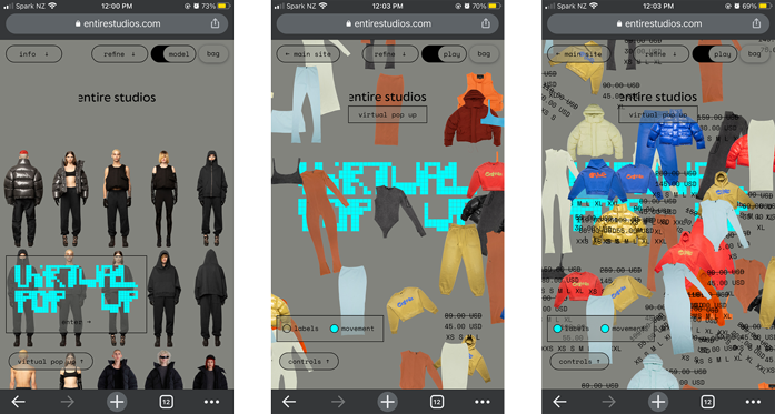 entire virtual pop up mobile