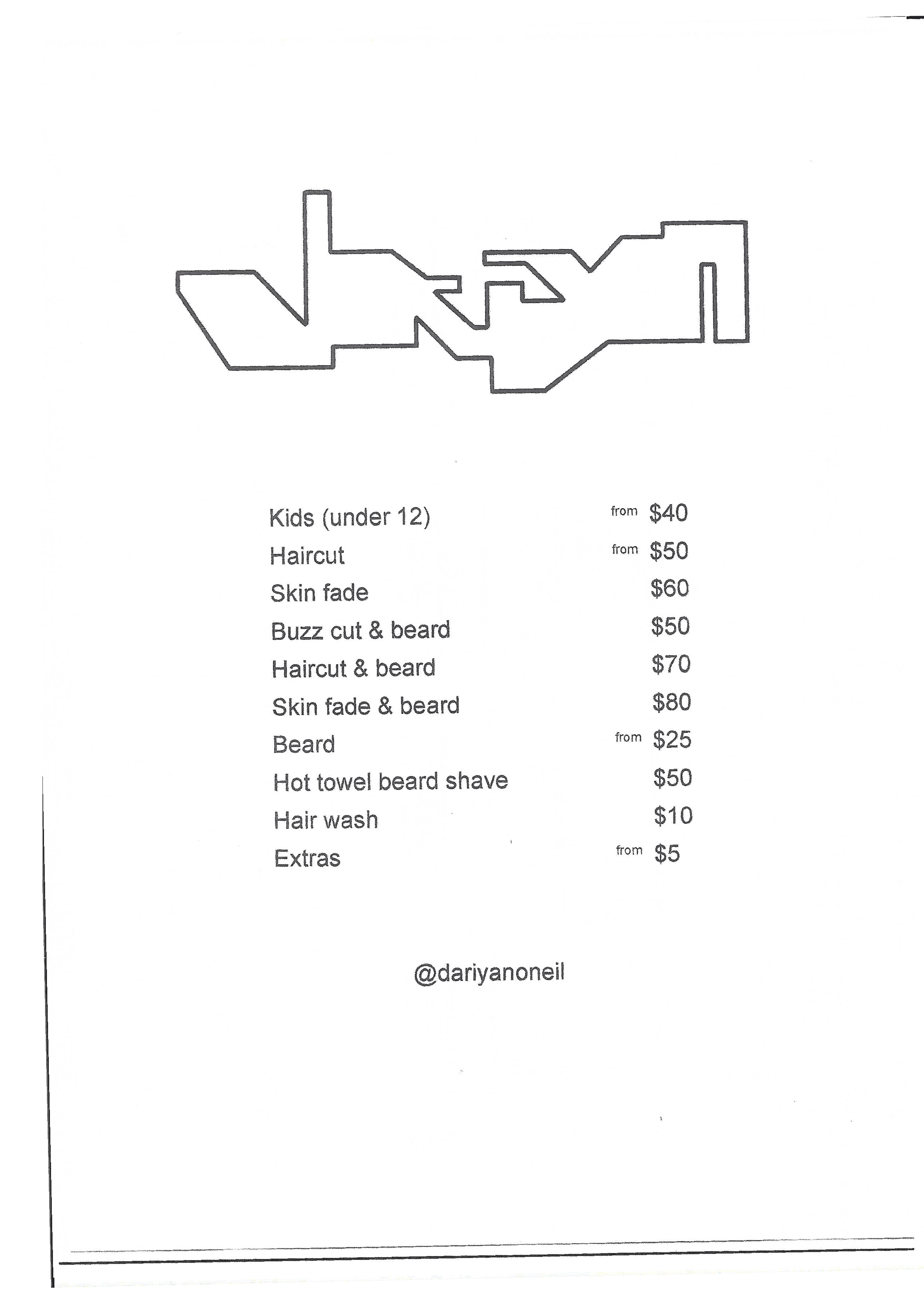dariyan oneil price list